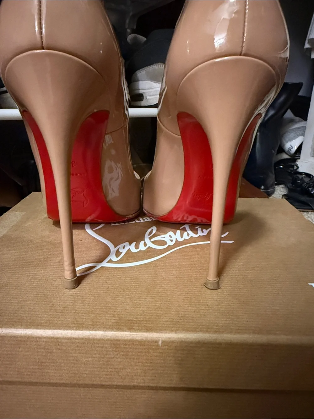 Christian Louboutin Nude Patent Leather So Kate 120mm Pumps